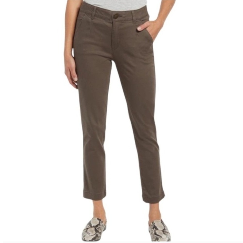 WIT&WISDOM Women's Olive Green Cargo Pants Size 10 Cropped Ankle